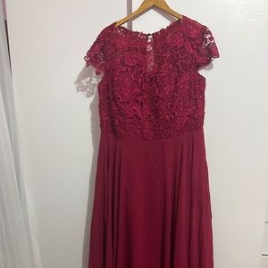 J J House Burgundy Dress